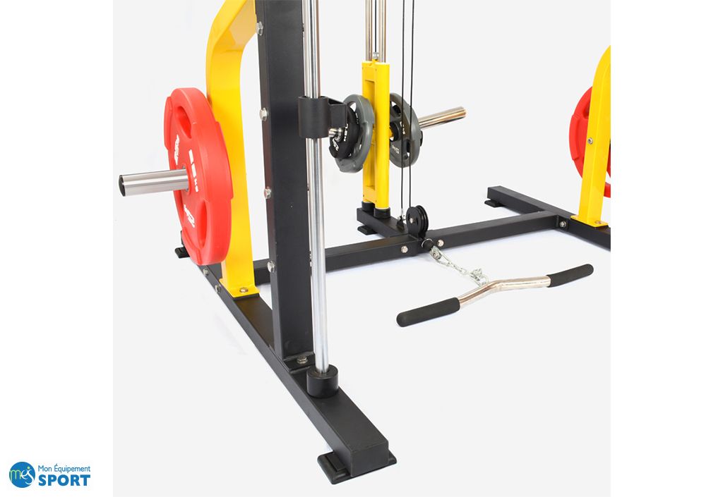 Machine de musculation à poulie compact avec barre de support de poids